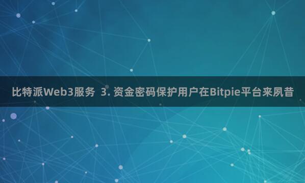 比特派Web3服务  3. 资金密码保护用户在Bitpie平台来夙昔